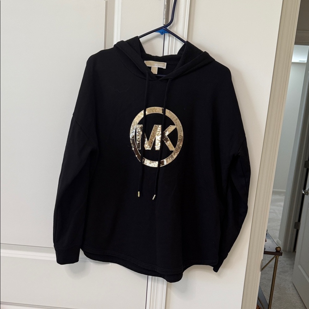 Michael Kors Black Hoodie with Gold Accents